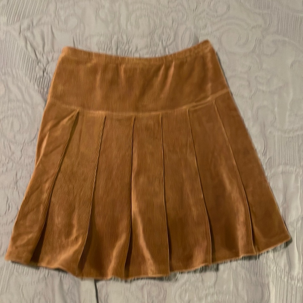 Beautees 12 Light Brown Corduroy Pleated Skirt